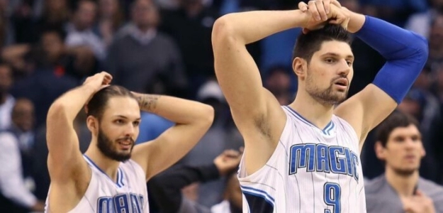 Evan Fournier y Nikola Vucevic, compañeros en los Orlando Magic entre 2014 y 2020