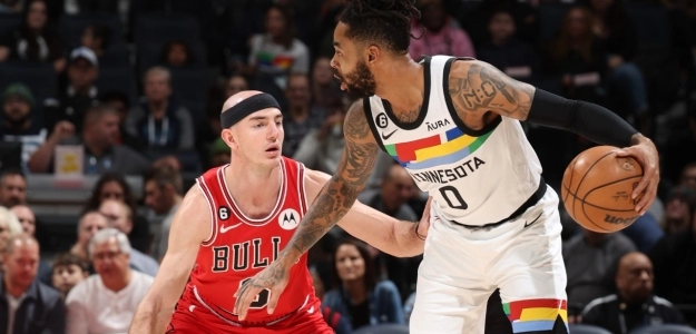 D'Angelo Russell, defendido por Alex Caruso