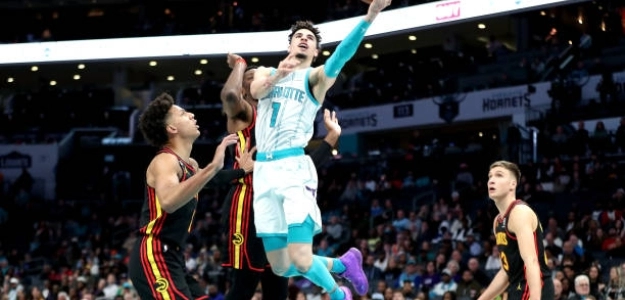 LaMelo Ball, historia con Hornets. Foto. gettyimages
