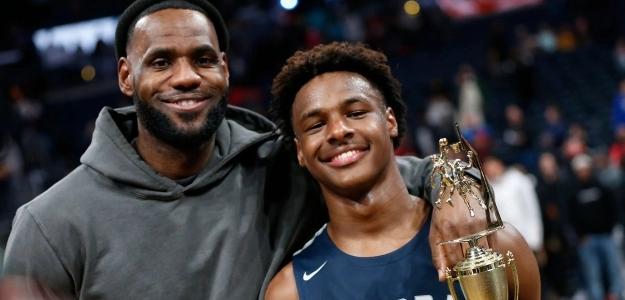 Bronny James, hijo de LeBron James.