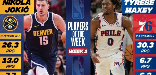 Nikola Jokic y Tyrese Maxey