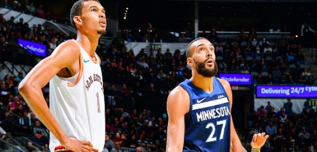 Gobert y Wembanyama, en el Wolves-Spurs. 