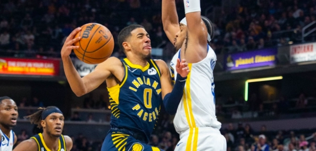 Tyrese Haliburton, en un partido ante Golden State Warriors. 