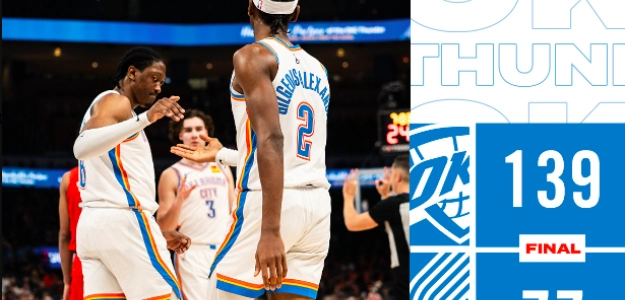 Paliza histórica de OKC ante los Blazers. 