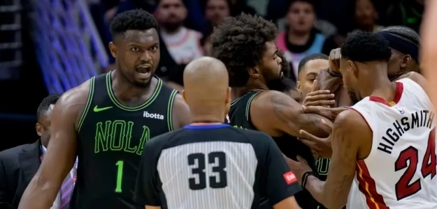 New Orleans Pelicans y Miami Heat protagonizaron una lamentable pelea.
