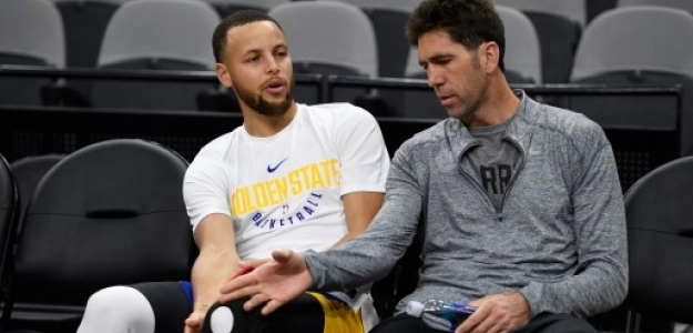 Bob Myers y Stephen Curry.