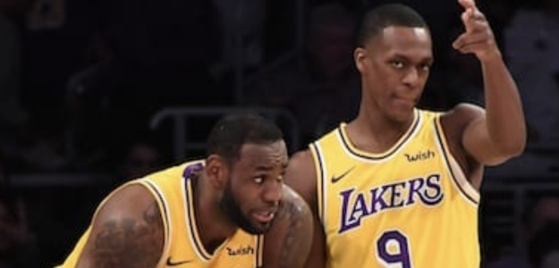 Rajon Rondo, junto a LeBron James, en Los Angeles Lakers. 