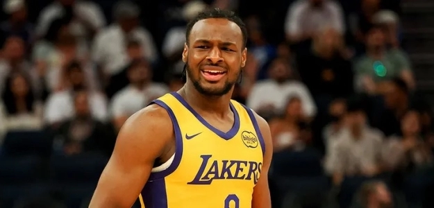 Bronny James, jugador de Los Angeles Lakers.