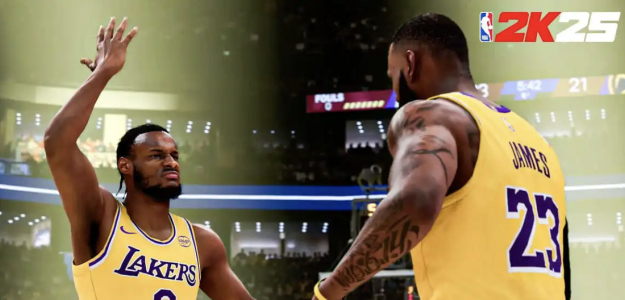 NBA 2K25, with LeBron James and Bronny James.