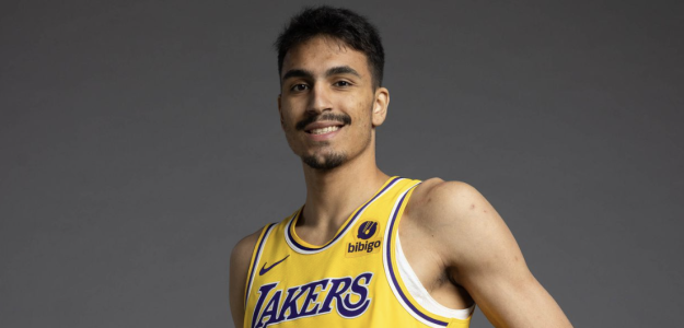 Vincent Valerio-Bodon, player for the Los Angeles Lakers.