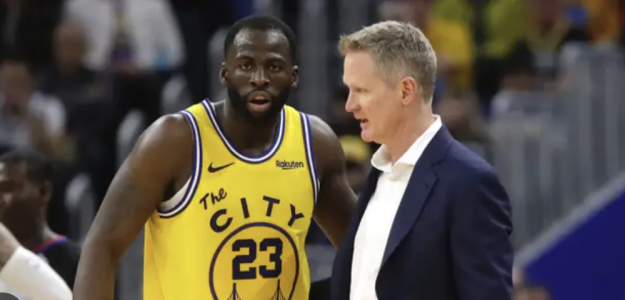 Draymond Green, junto a su entrenador en Golden State Warriors Steve Kerr.