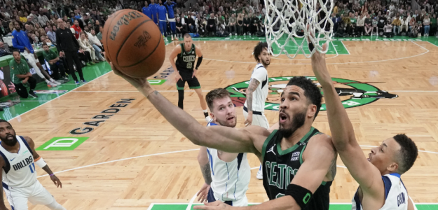 Jayson Tatum and Luka Doncic, stars of the Celtics and Mavericks.