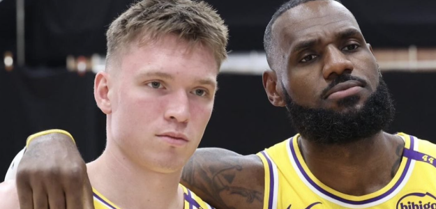 Dalton Knecht, along with LeBron James, teammates in Los Angeles Lakers.