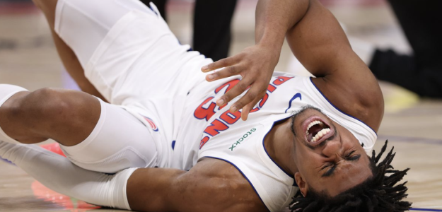 Jaden Ivey, broken with pain after suffering serious injury.