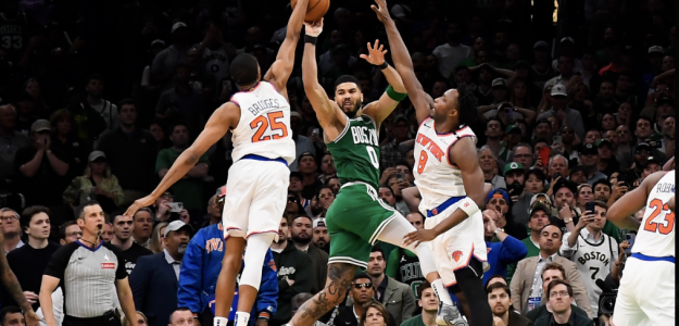 A huge block ended the Celtics' chances against the Knicks.