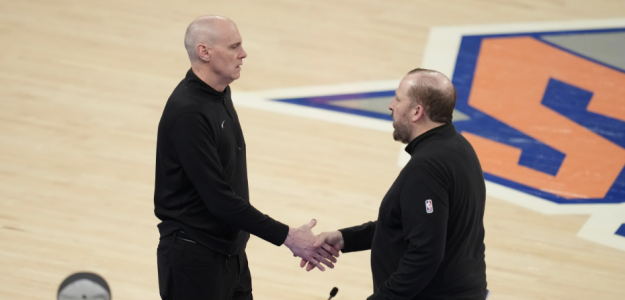 Rick Carlisle, greeting Tom Thibodeau.