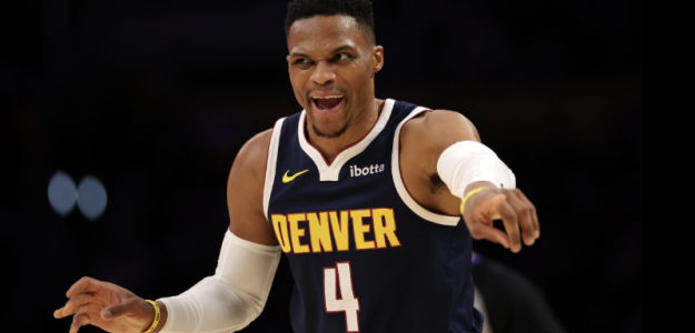 Russell Westbrook, wrapped in NBA rumors.