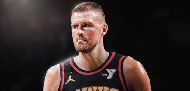 Kristaps Porzingis, star signing for the Hawks in this NBA 2025 market.