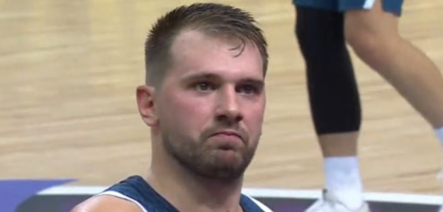 Luka Doncic was very upset in the Slovenia-France game.