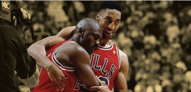 Jordan y Pippen, durante el famoso Flu Game.