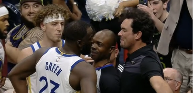 Draymond Green confronts a fan in New Orleans.