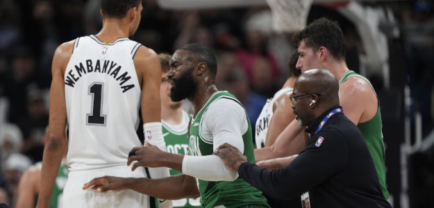 Jaylen Brown was ejected in the Spurs-Celtics game.
