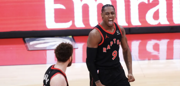 Scottie Barnes lideró la victoria de Toronto Raptors.
