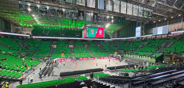El OAKA, medio vacío en la Final Four de la Euroliga. 