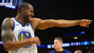 Andre Iguodala, con la camiseta de Golden State Warriors.