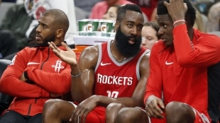 Harden, Paul y Capela, el big-three que puede desaparecer. Foto: nba.com
