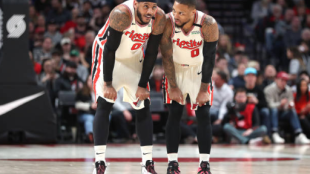 Carmelo Anthony y Damian Lillard quieren playoffs. Foto: gettyimages