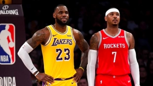 LeBron James y su amigo Carmelo Anthony.