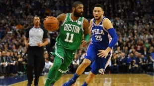 Irving y Simmons, en un Celtics-Sixers.