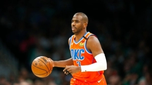 Chris Paul en un partido con los Oklahoma City Thunder.