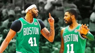 Anthony Davis y Kyrie Irving, en un montaje. Foto: YOUTUBE