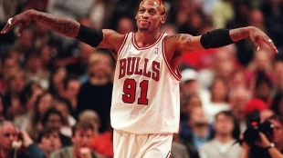 Dennis Rodman, estrella de Chicago Bulls. 