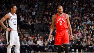 DeRozan y Leonard, en el Spurs-Raptors disputado en San Antonio.