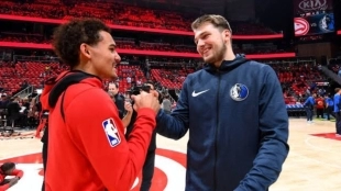 Luka Doncic y Trae Young, jugadores de la NBA.