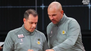 Frank Vogel y Jason Kidd, entrenadores de Los Angeles Lakers.