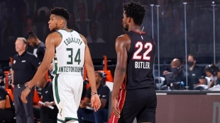Giannis Antetokounmpo y su preocupación por perder ante Miami Heat. Foto: gettyimages