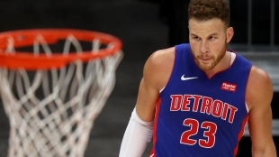 Blake Griffin en un partido con los Detroit Pistons