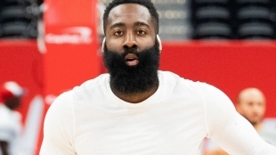 James Harden en un partido de los Houston Rockets.