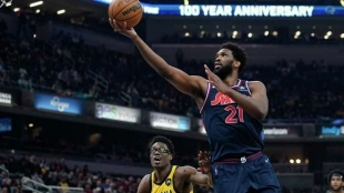 Joel Embiid, cerca de ser máximo anotador. Foto: gettyimages