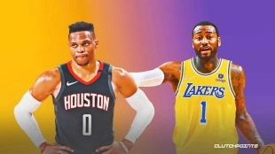 John Wall y Russell Westbrook en un montaje de los compañeros de Clutchpoints. 