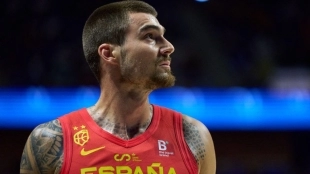 Juancho Hernangómez, con la camiseta de España. 