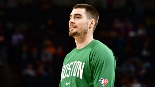 Juancho Hernangómez, con la camiseta de Boston Celtics.