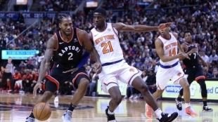 Kawhi Leonard, en un partido ante los Knicks.