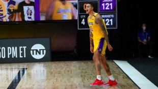 Kyle Kuzma, con la camiseta de Los Angeles Lakers.