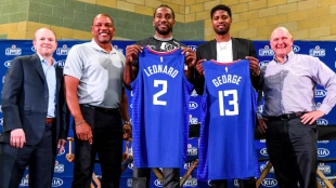 Paul George y Kawhi Leonard, presentados por los Clippers.