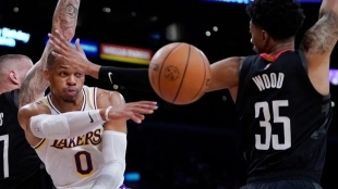 Lakers ganan a Rockets. Foto: gettyimages